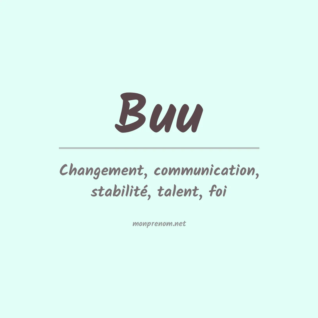 Signification du prénom Buu