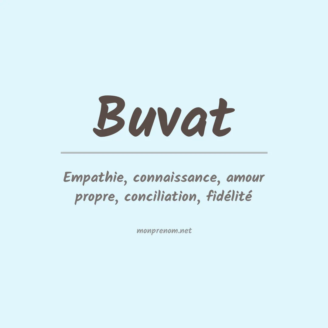 Signification du prénom Buvat