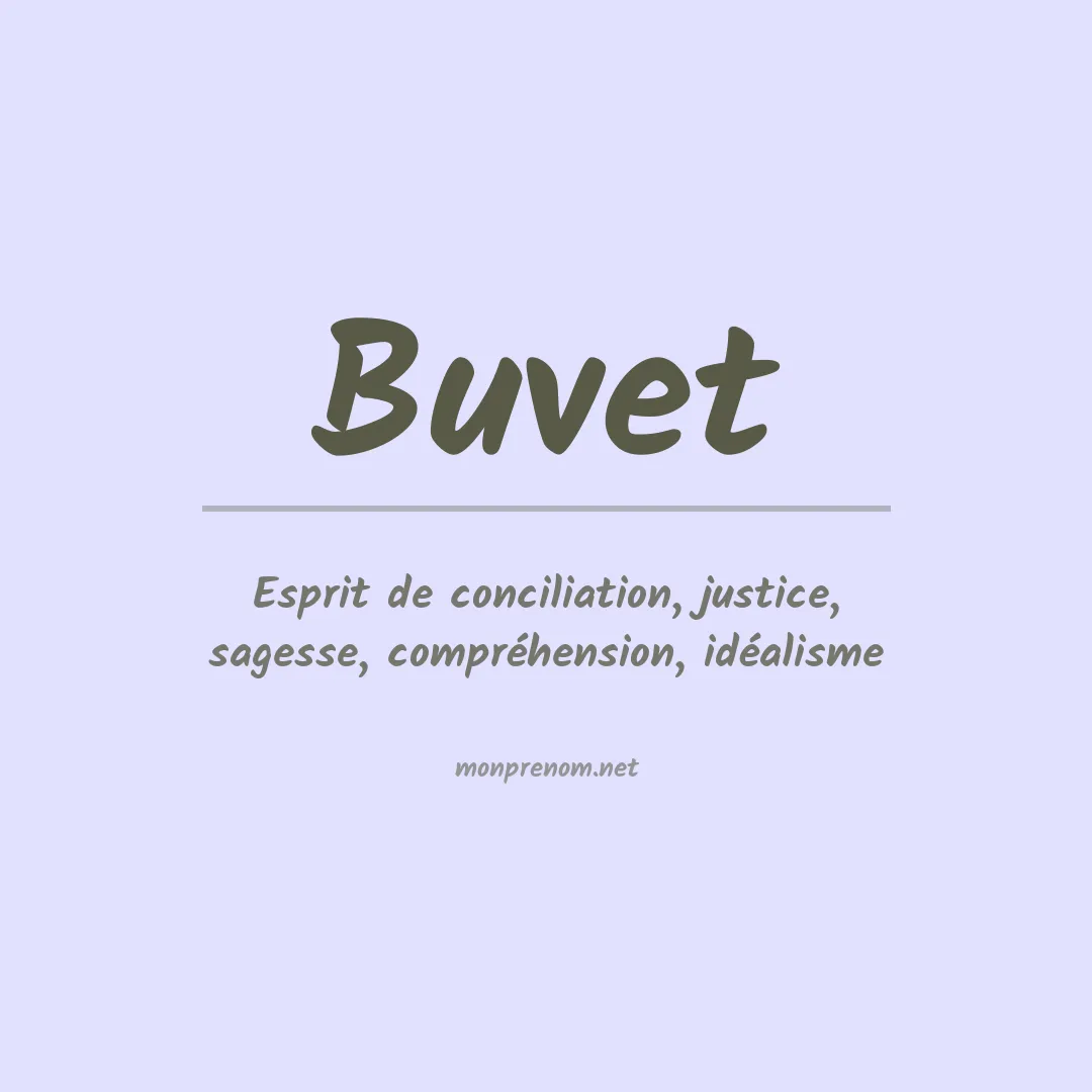 Signification du prénom Buvet