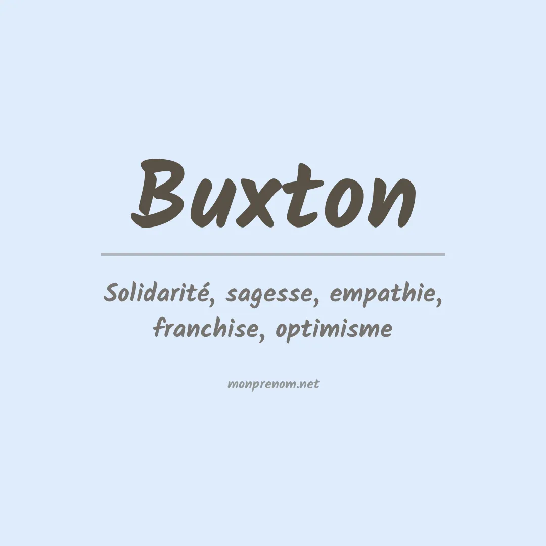 Prénom Buxton