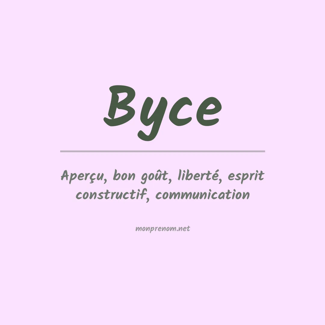Prénom Byce