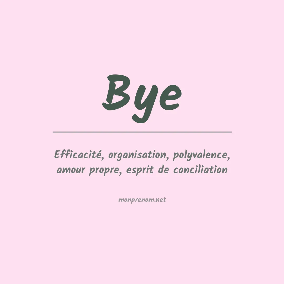 Prénom Bye