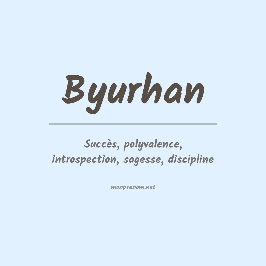 Signification du prénom Byurhan