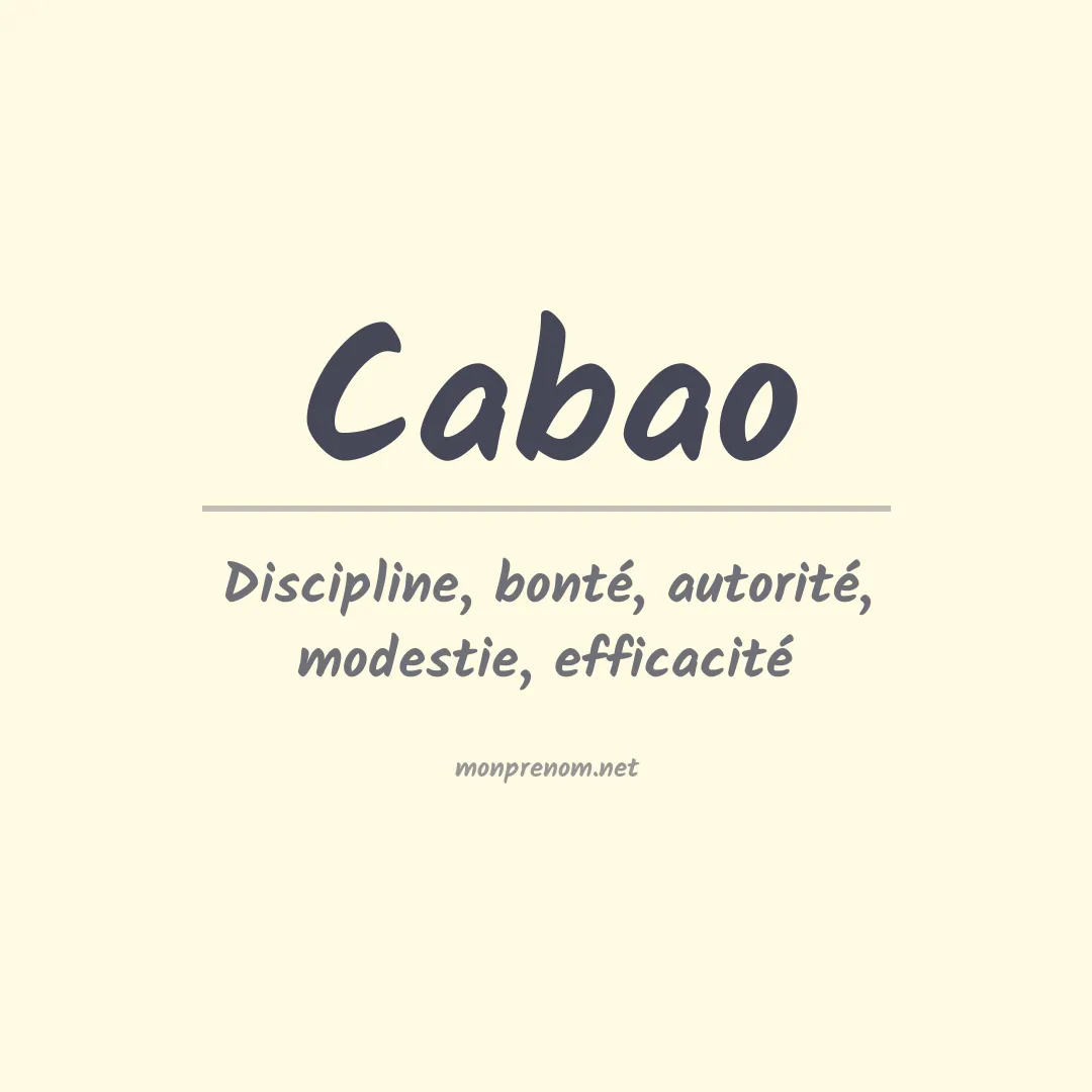 Signification du prénom Cabao