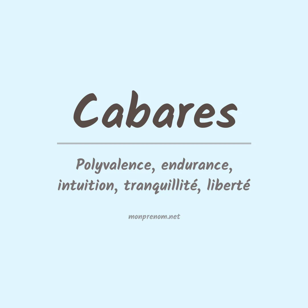 Signification du prénom Cabares