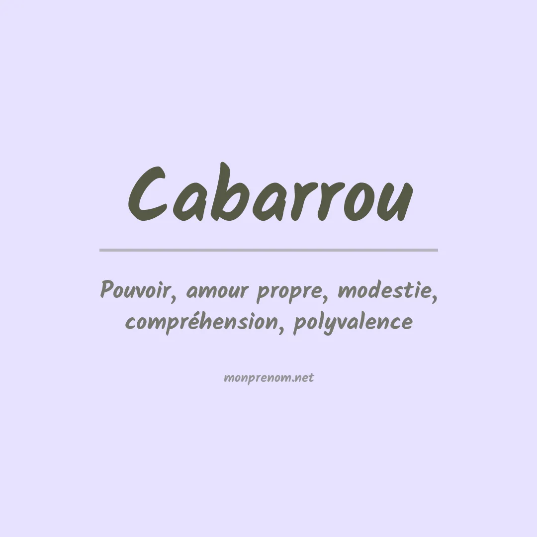 Signification du prénom Cabarrou