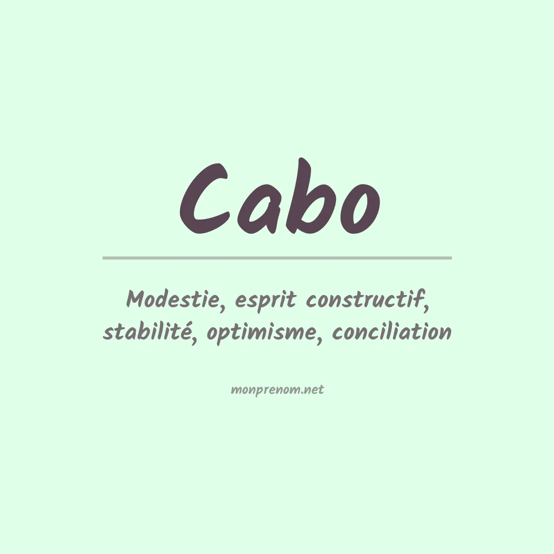 Signification du prénom Cabo