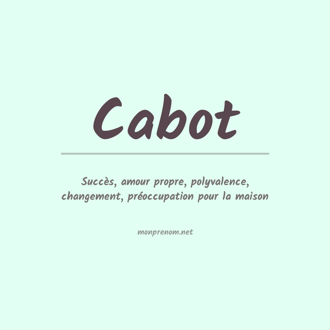 Prénom Cabot