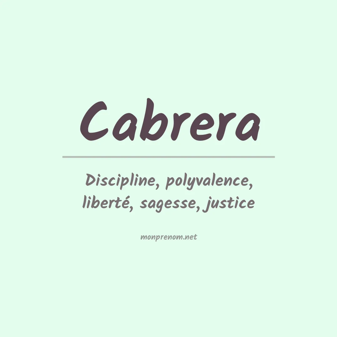 Prénom Cabrera