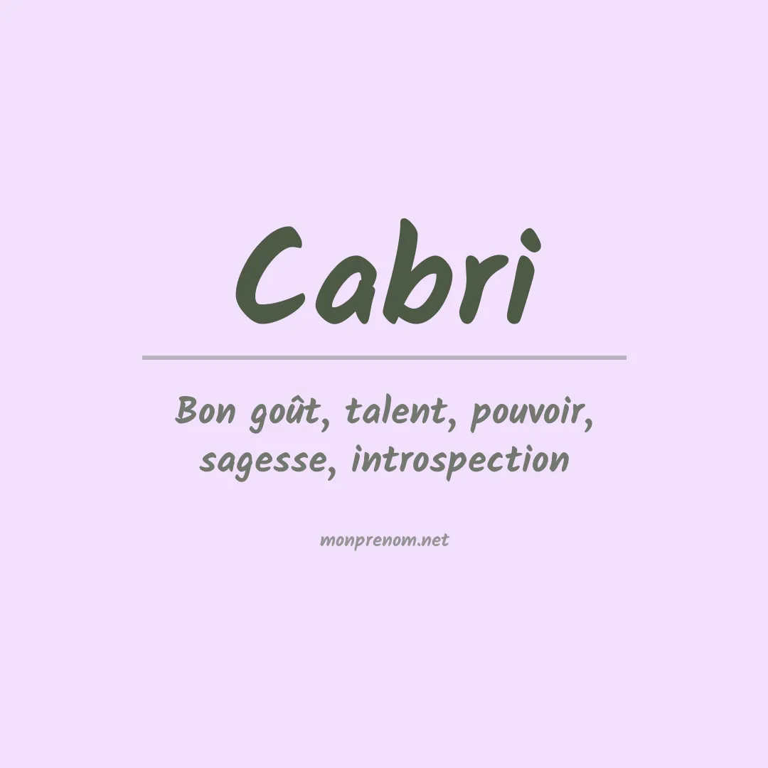 Signification du prénom Cabri