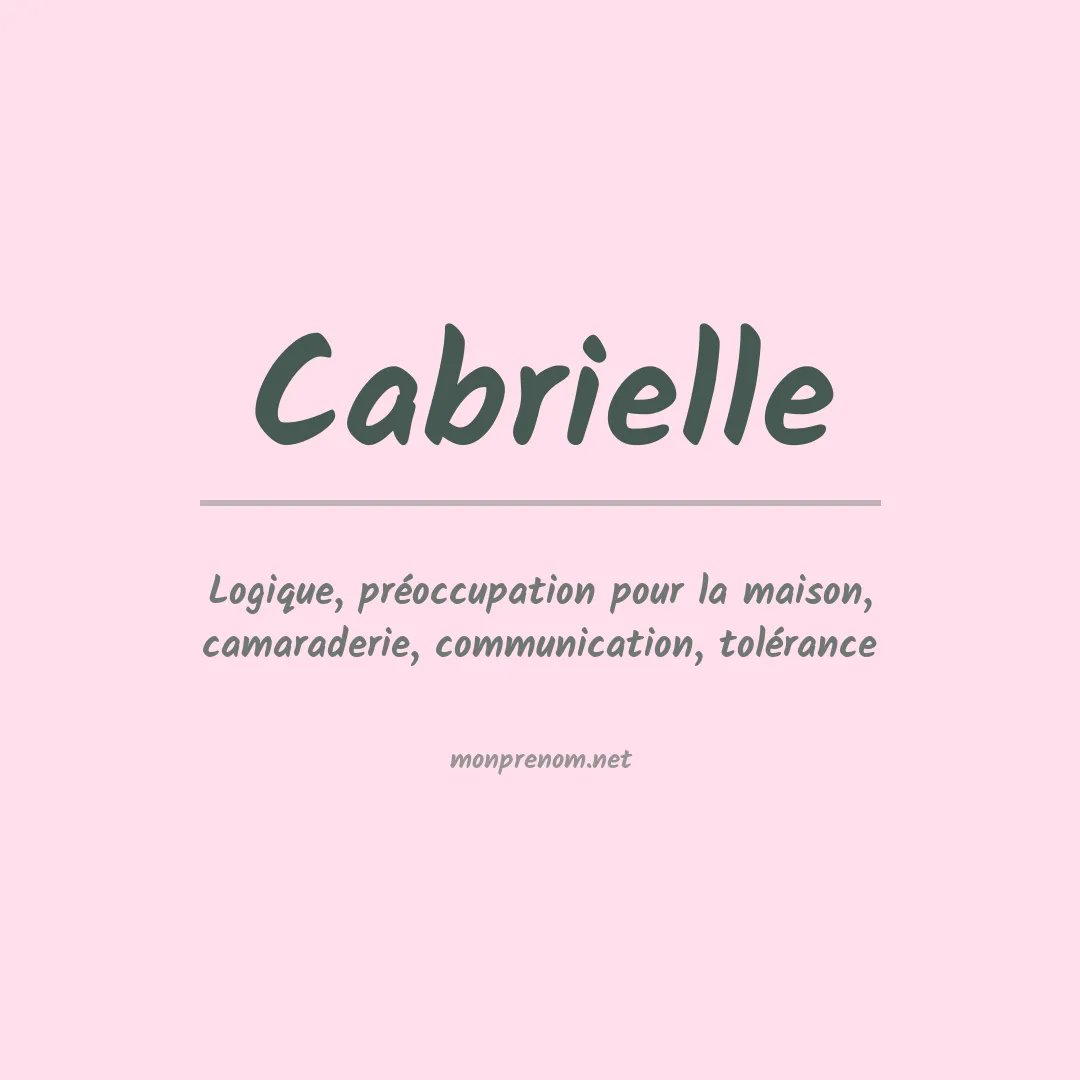 Signification du prénom Cabrielle