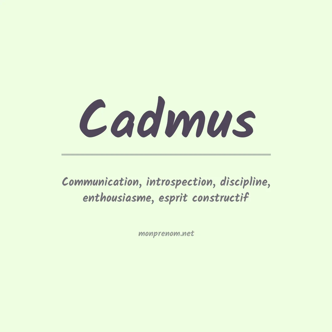 Prénom Cadmus