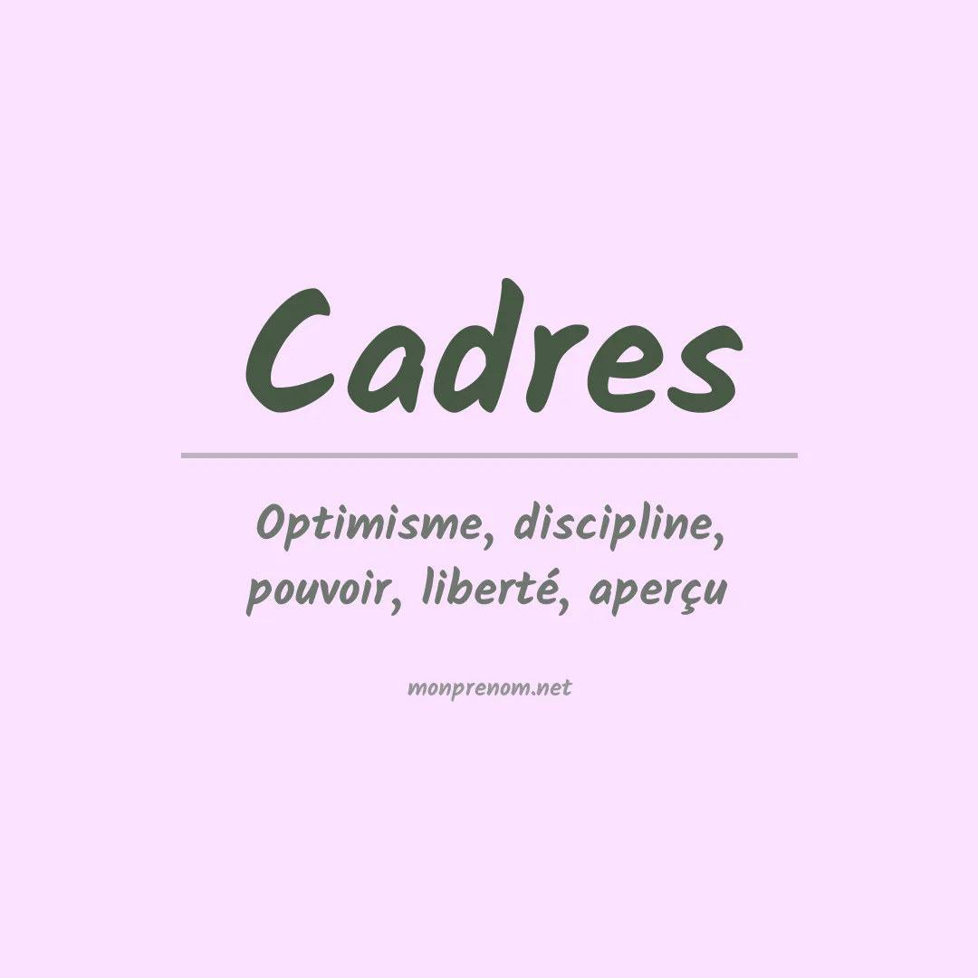 Signification du prénom Cadres