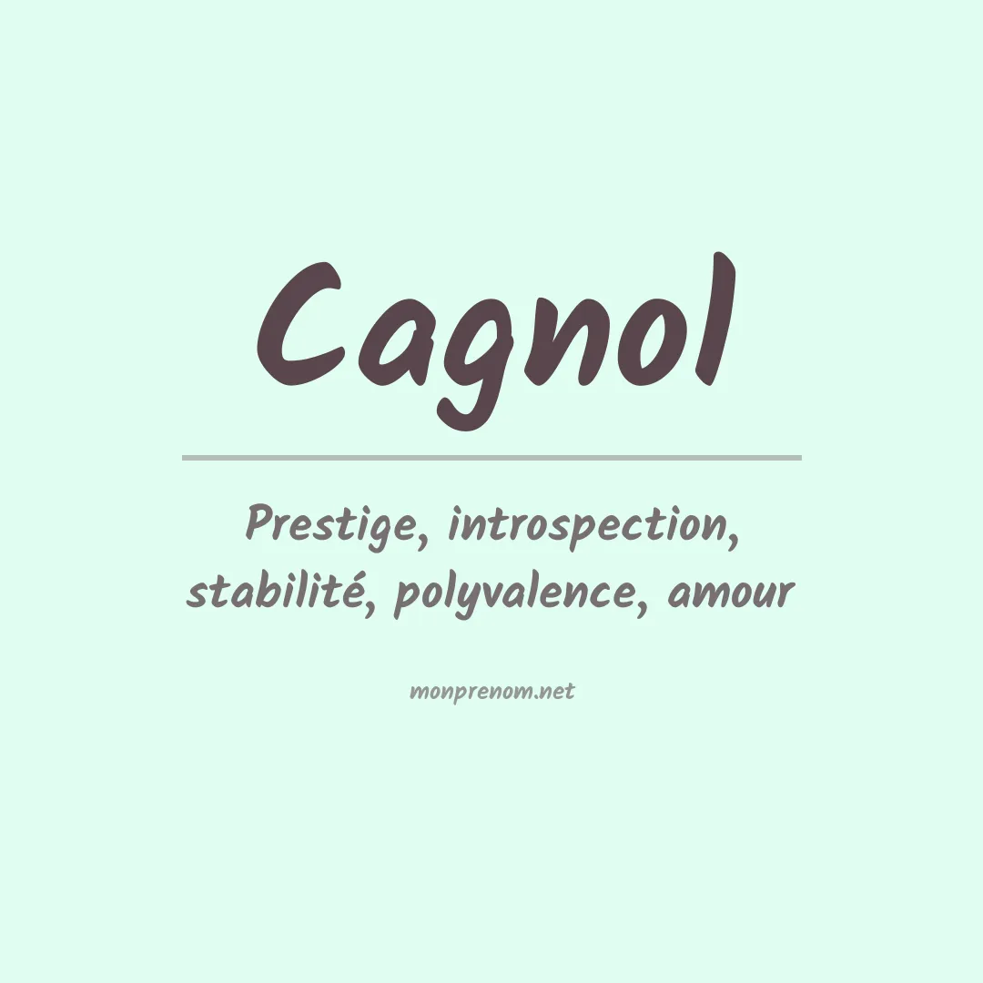Prénom Cagnol