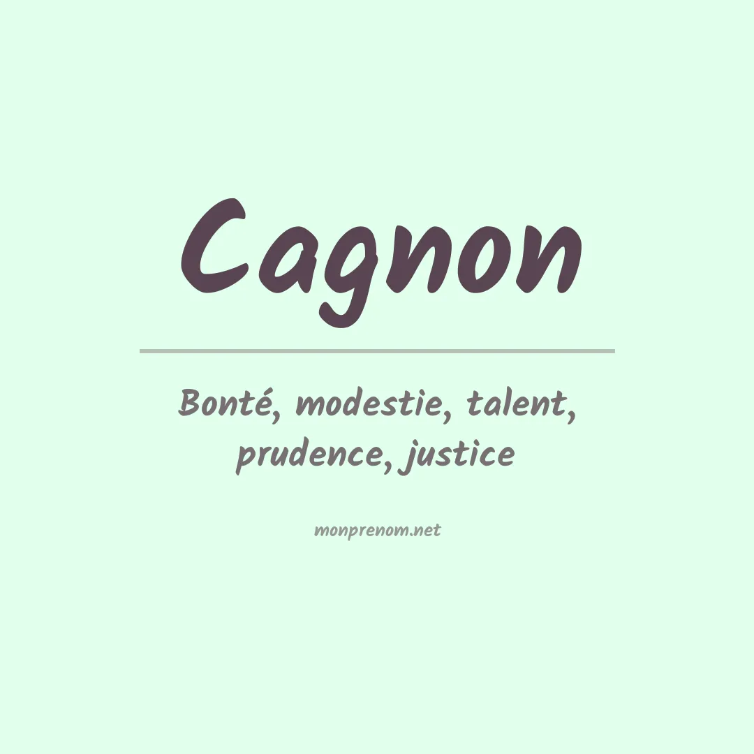 Signification du prénom Cagnon