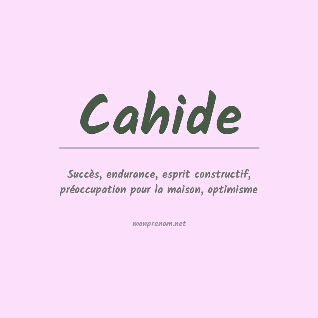 Signification du prénom Cahide