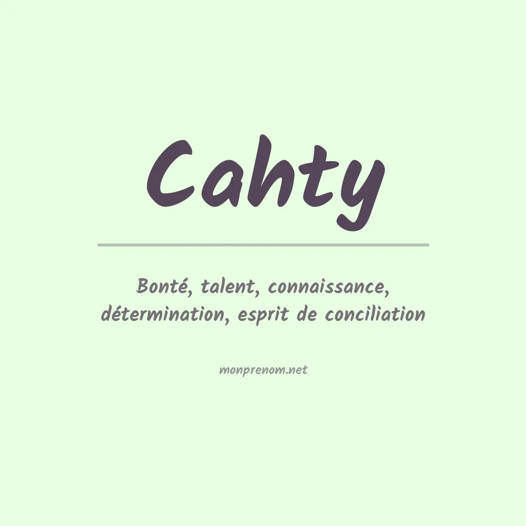 Signification du prénom Cahty