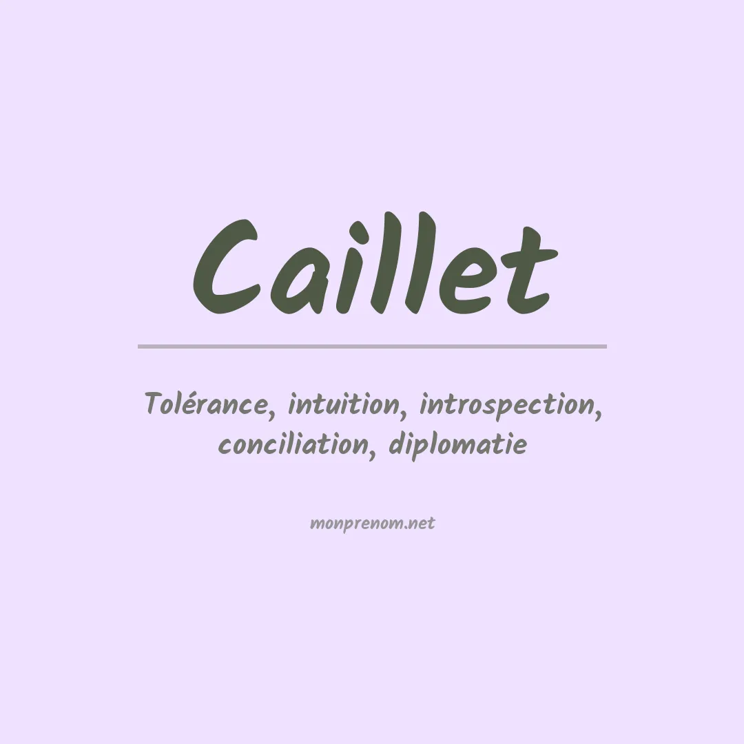 Prénom Caillet
