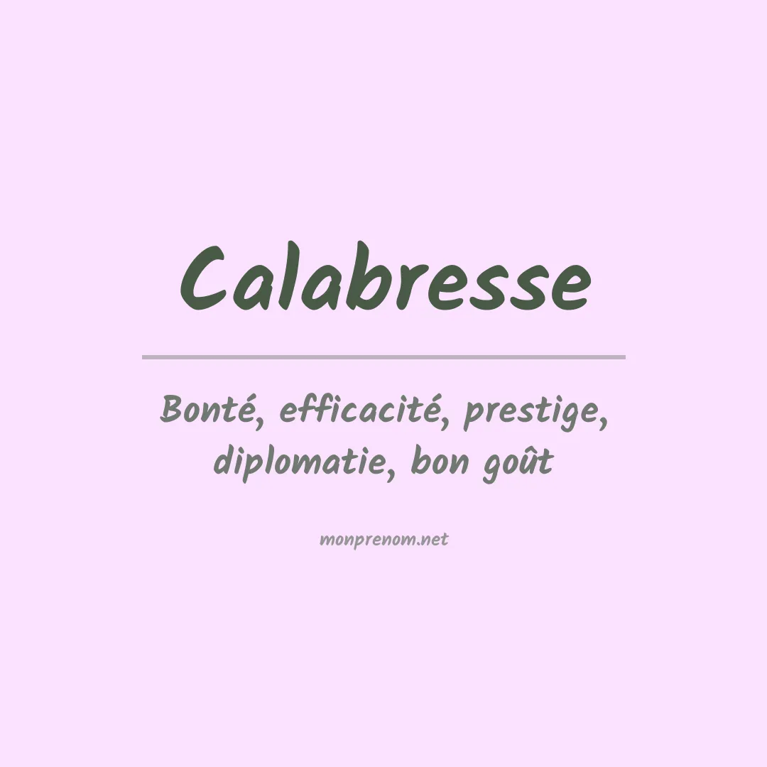 Signification du prénom Calabresse