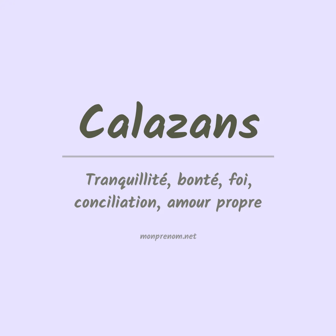 Signification du prénom Calazans