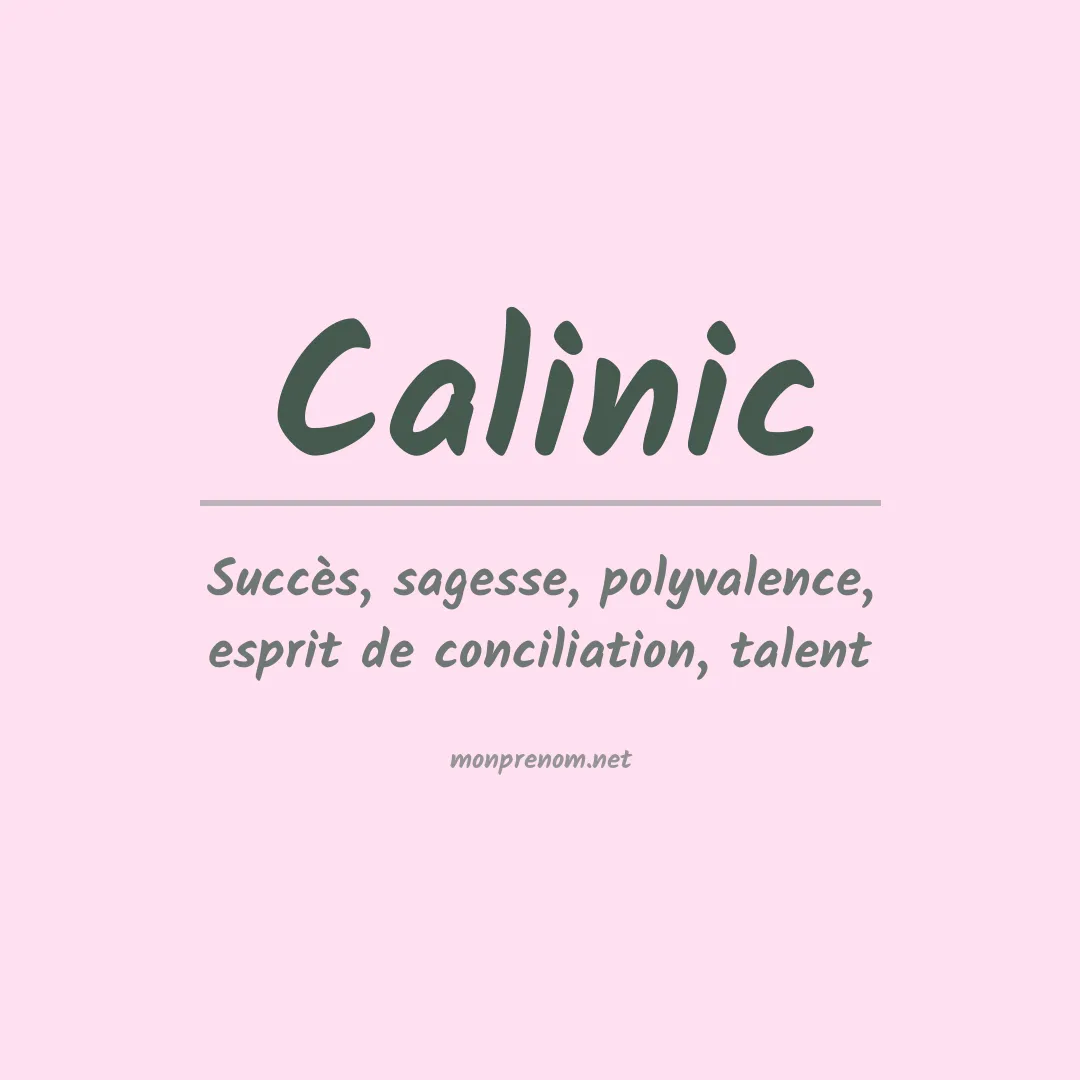 Signification du prénom Calinic