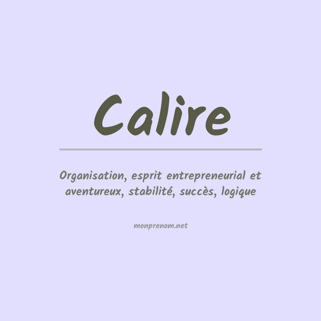 Signification du prénom Calire