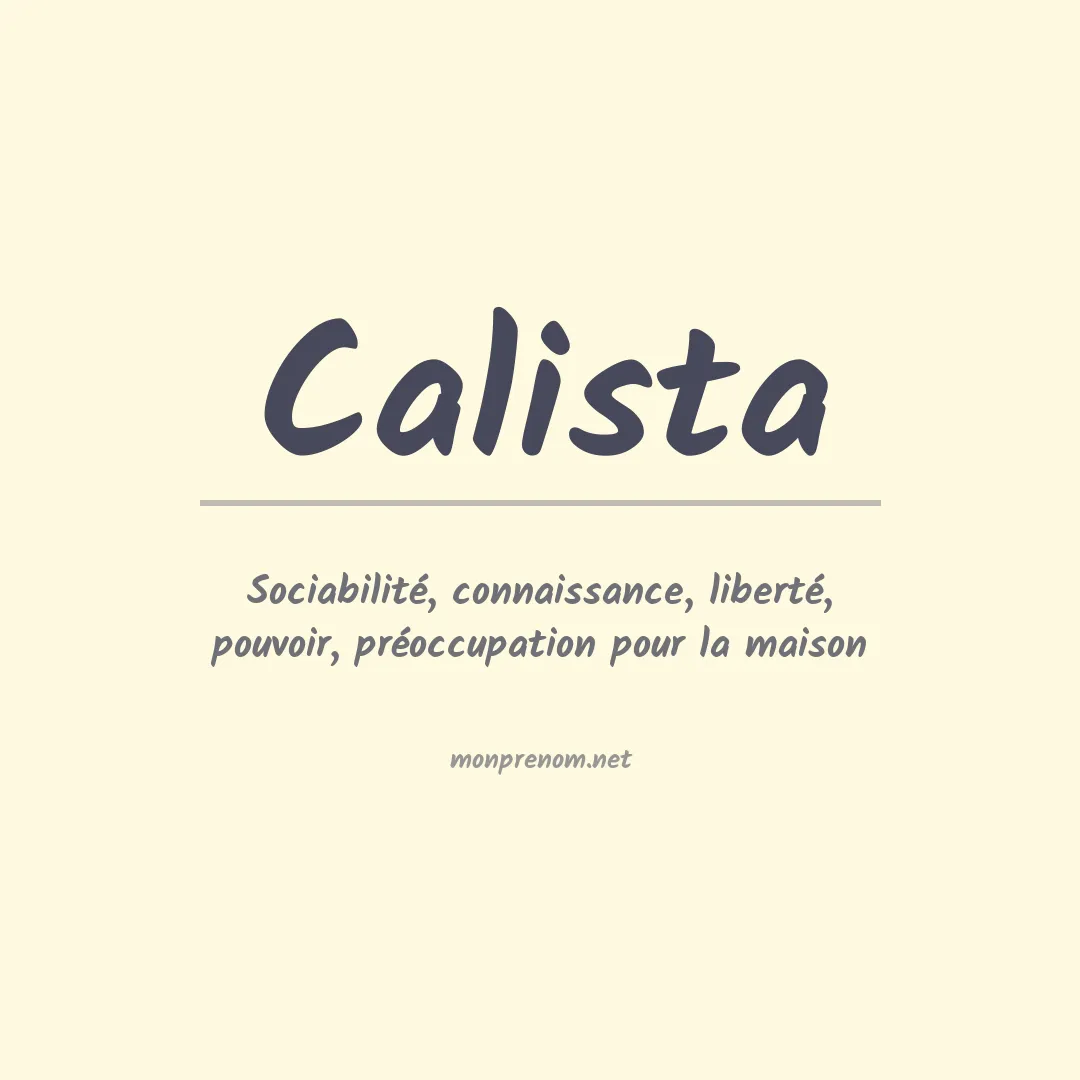 Signification du prénom Calista