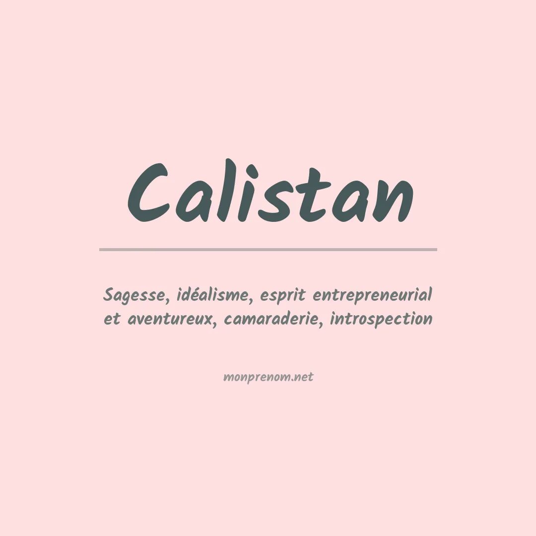 Prénom Calistan