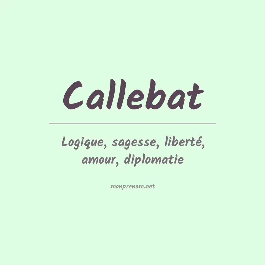 Prénom Callebat