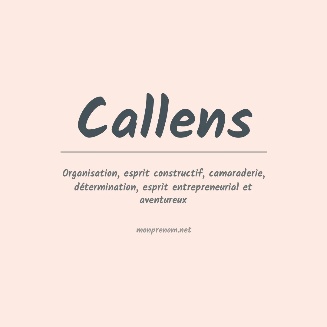 Prénom Callens