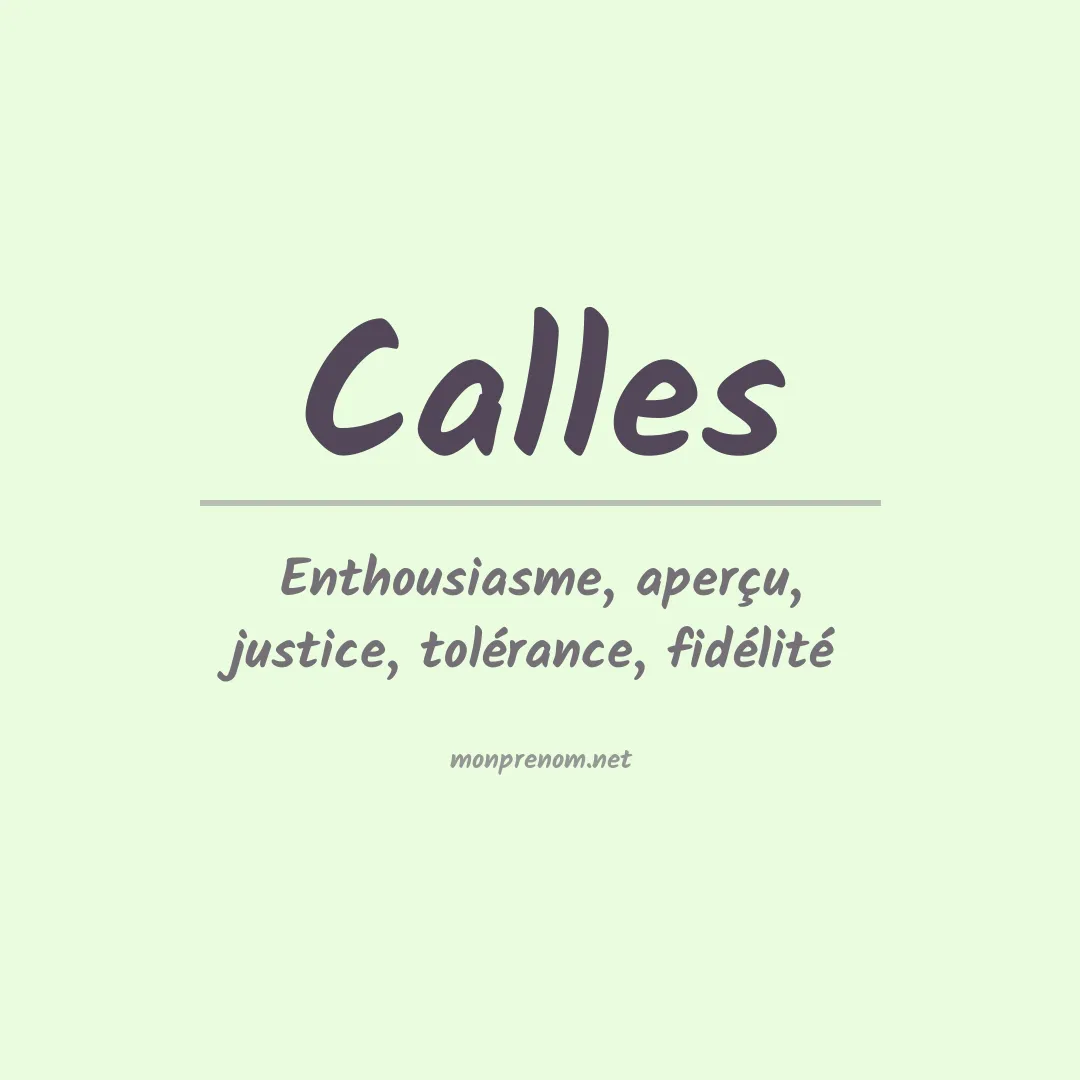 Prénom Calles