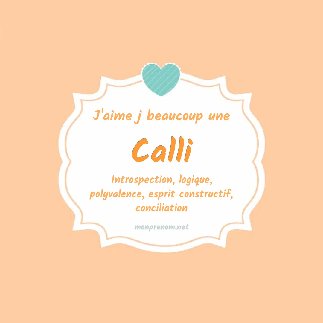 J'aime beaucoup Calli