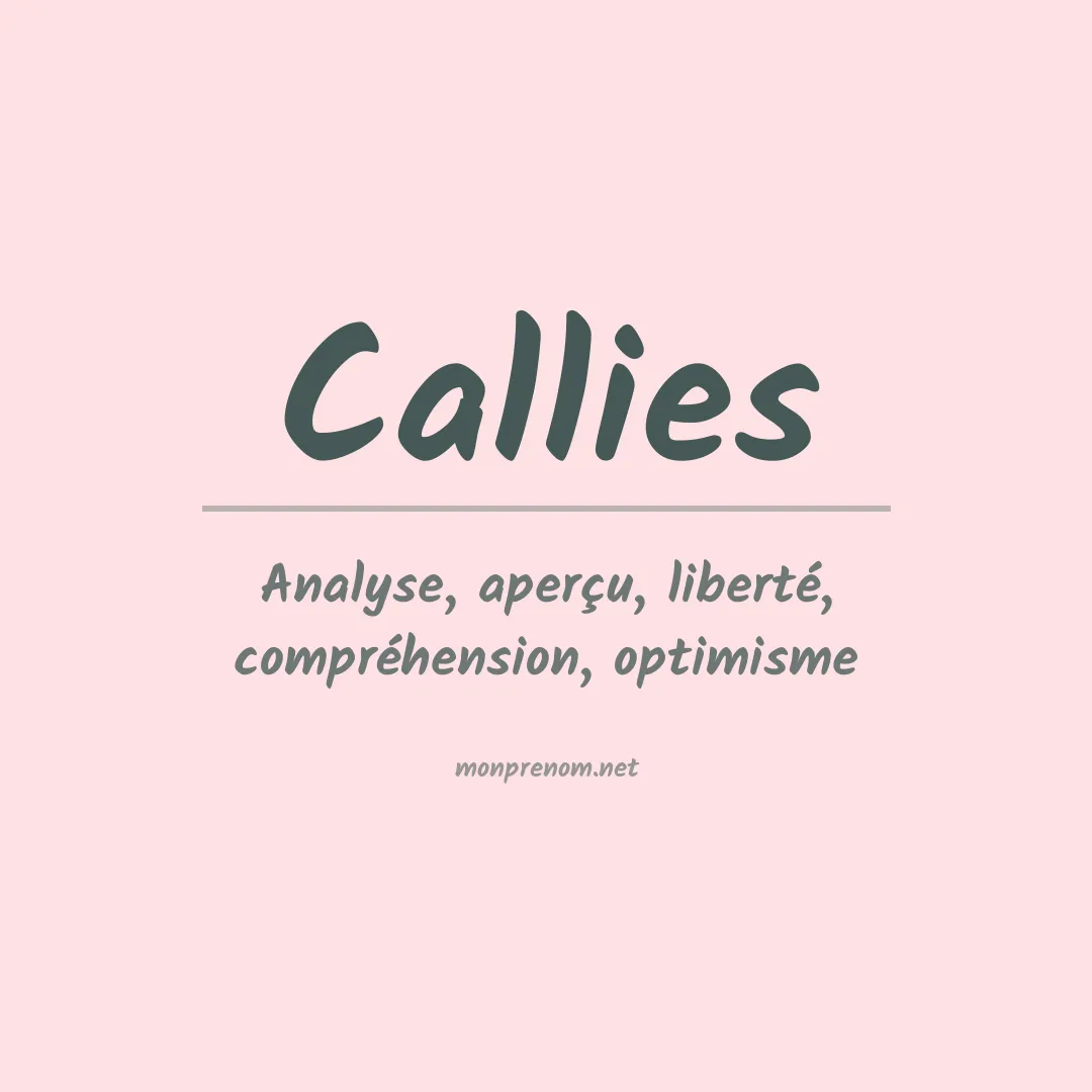 Prénom Callies