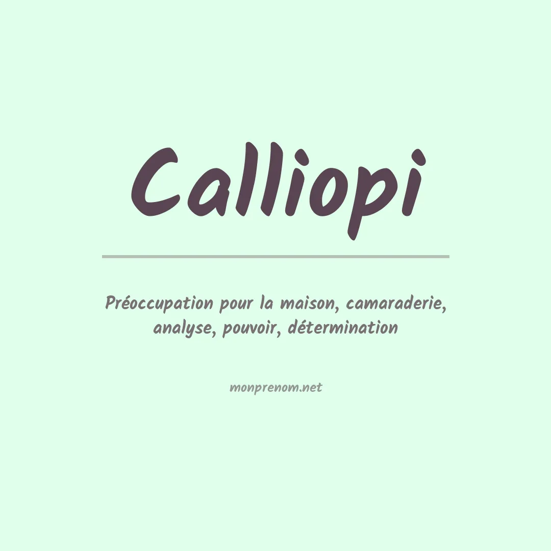 Prénom Calliopi