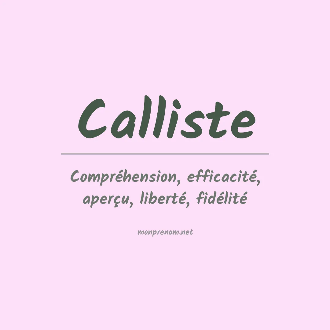 Signification du prénom Calliste