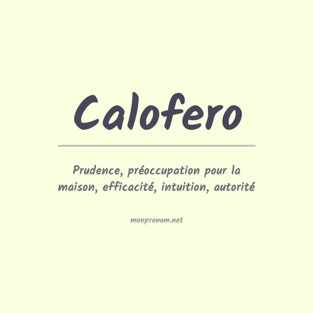 Signification du prénom Calofero