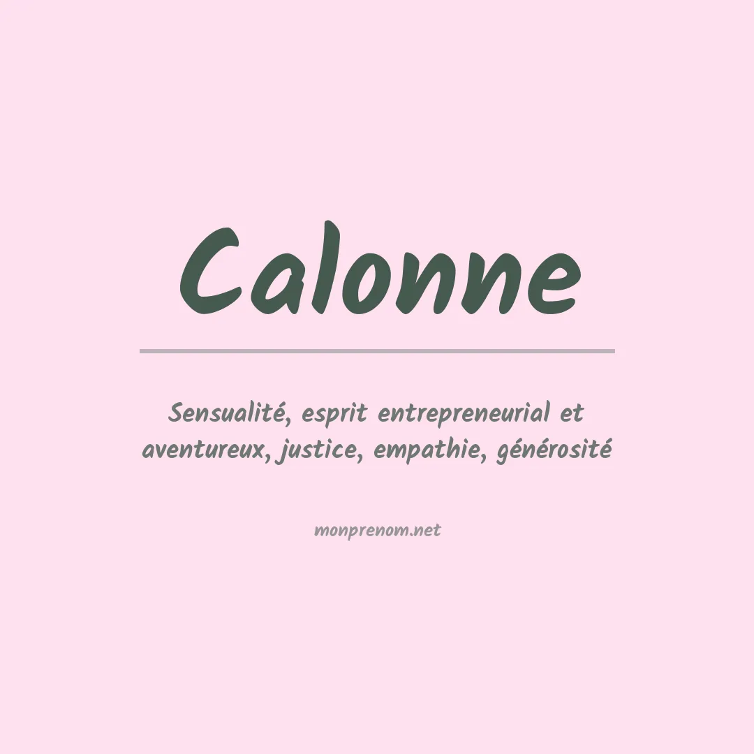 Signification du prénom Calonne