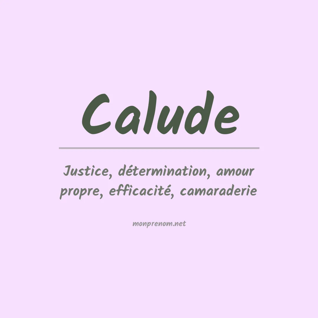 Signification du prénom Calude