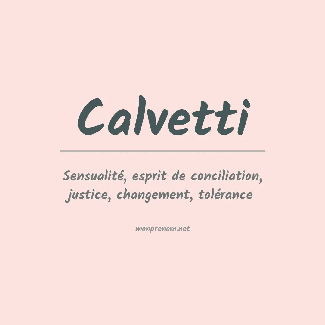 Prénom Calvetti