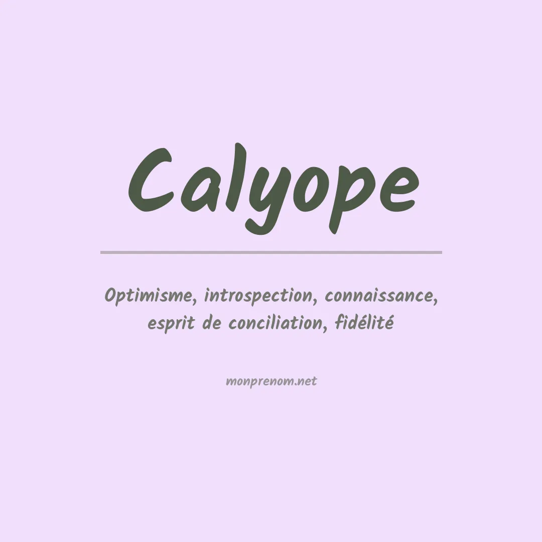 Signification du prénom Calyope