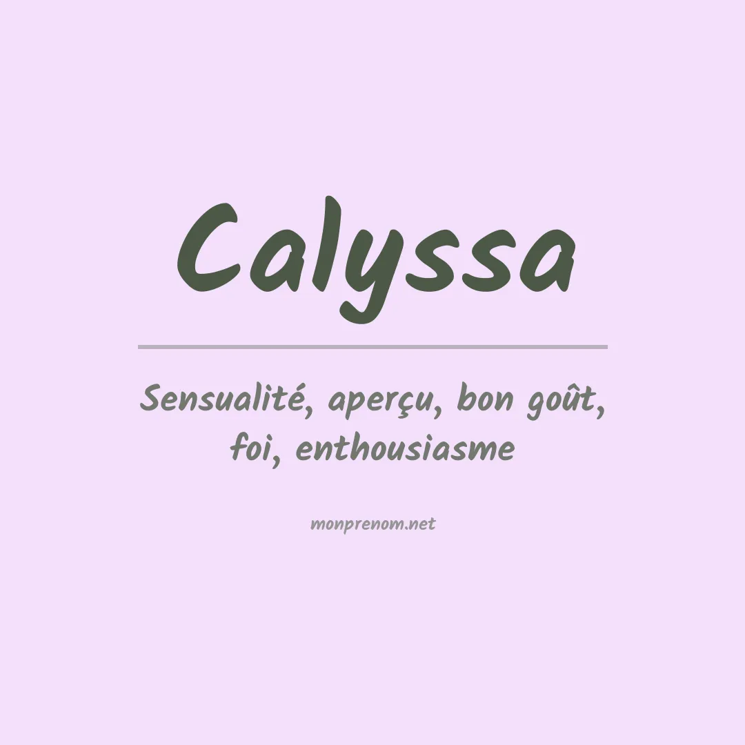 Signification du prénom Calyssa
