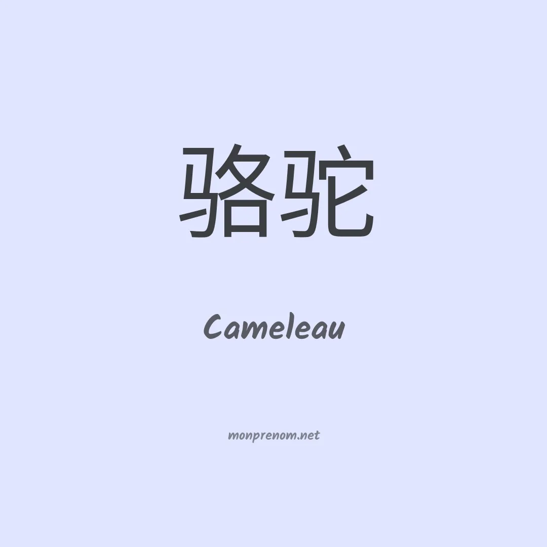 Cameleau en chinois