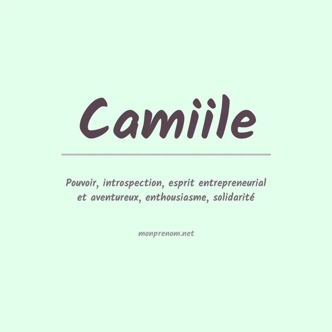 Signification du prénom Camiile