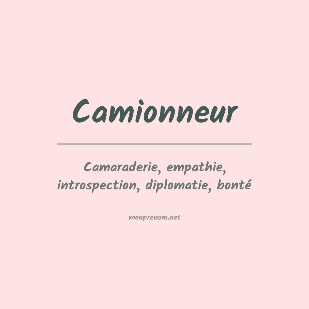 Signification du prénom Camionneur