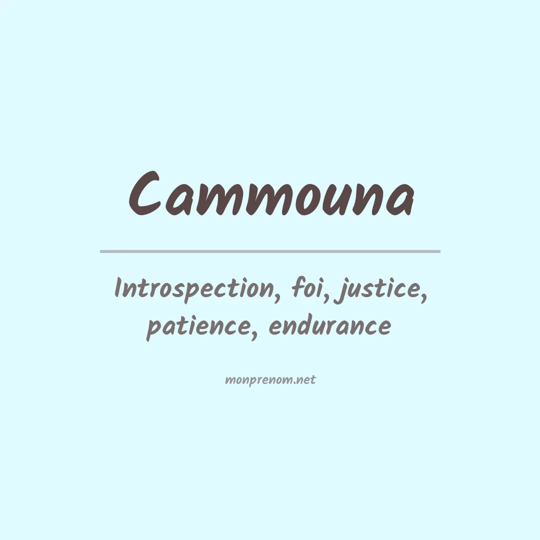 Signification du prénom Cammouna