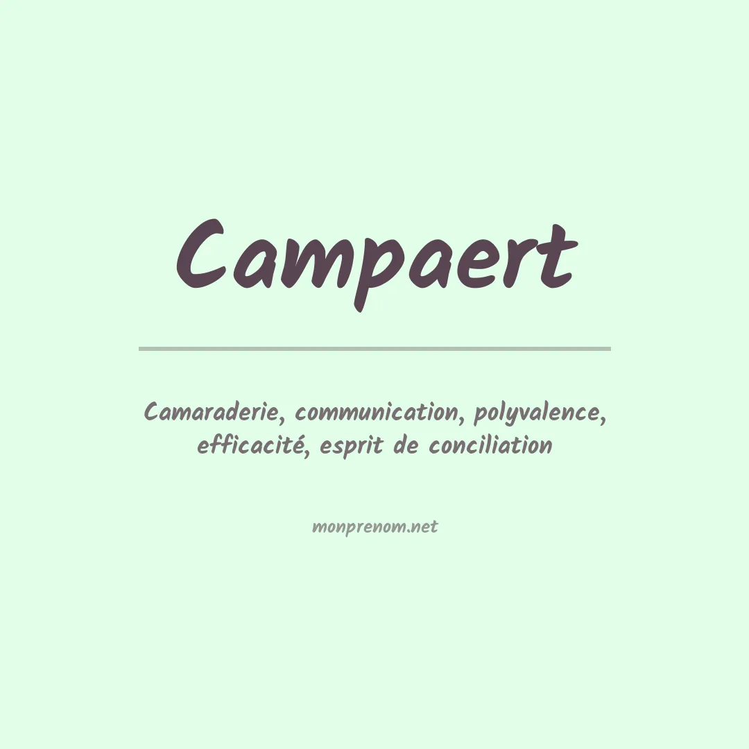 Signification du prénom Campaert