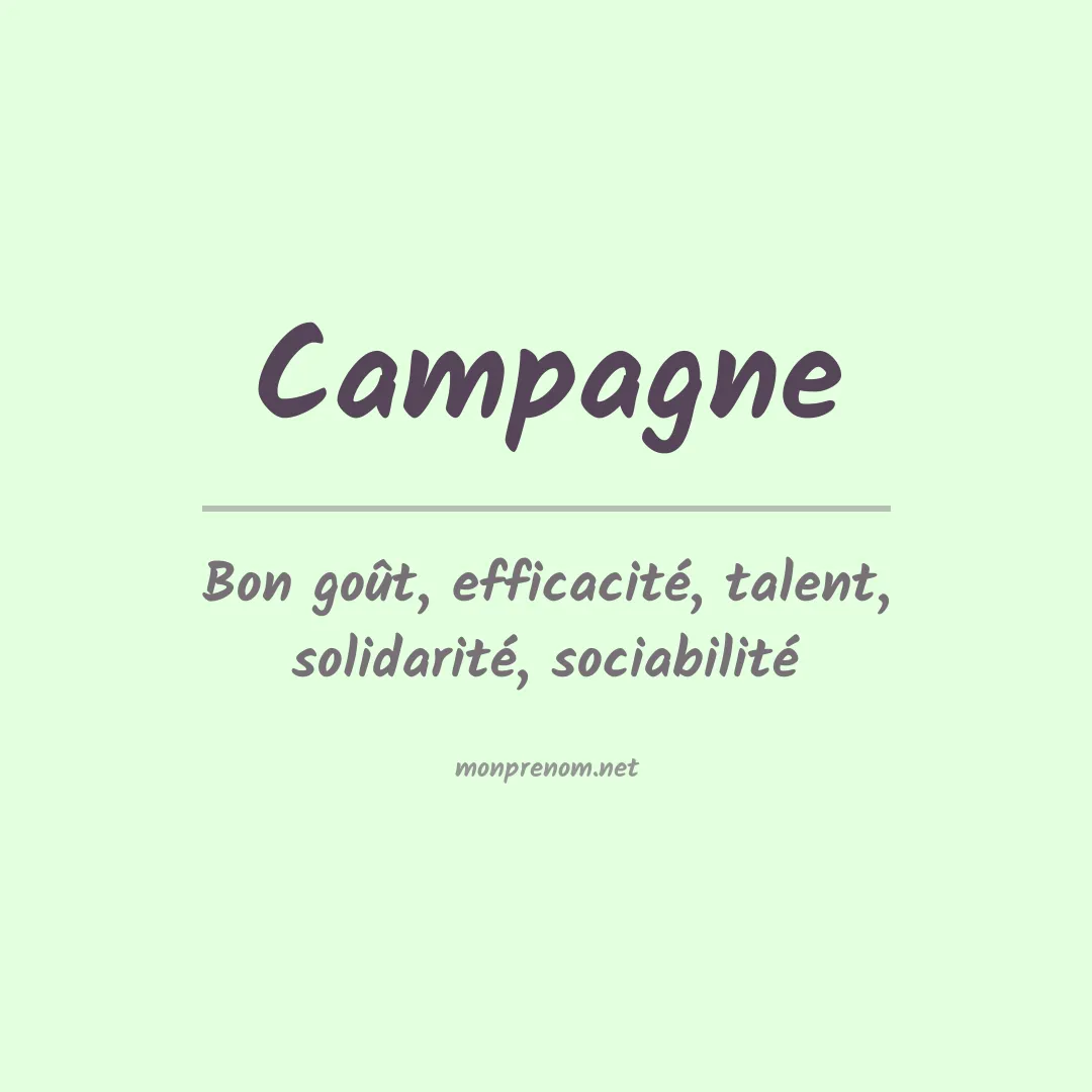Signification du prénom Campagne