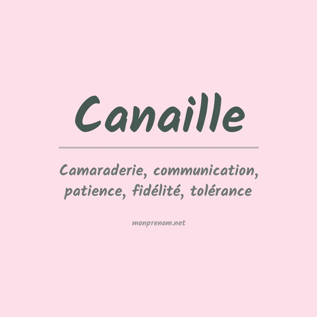 Signification du prénom Canaille