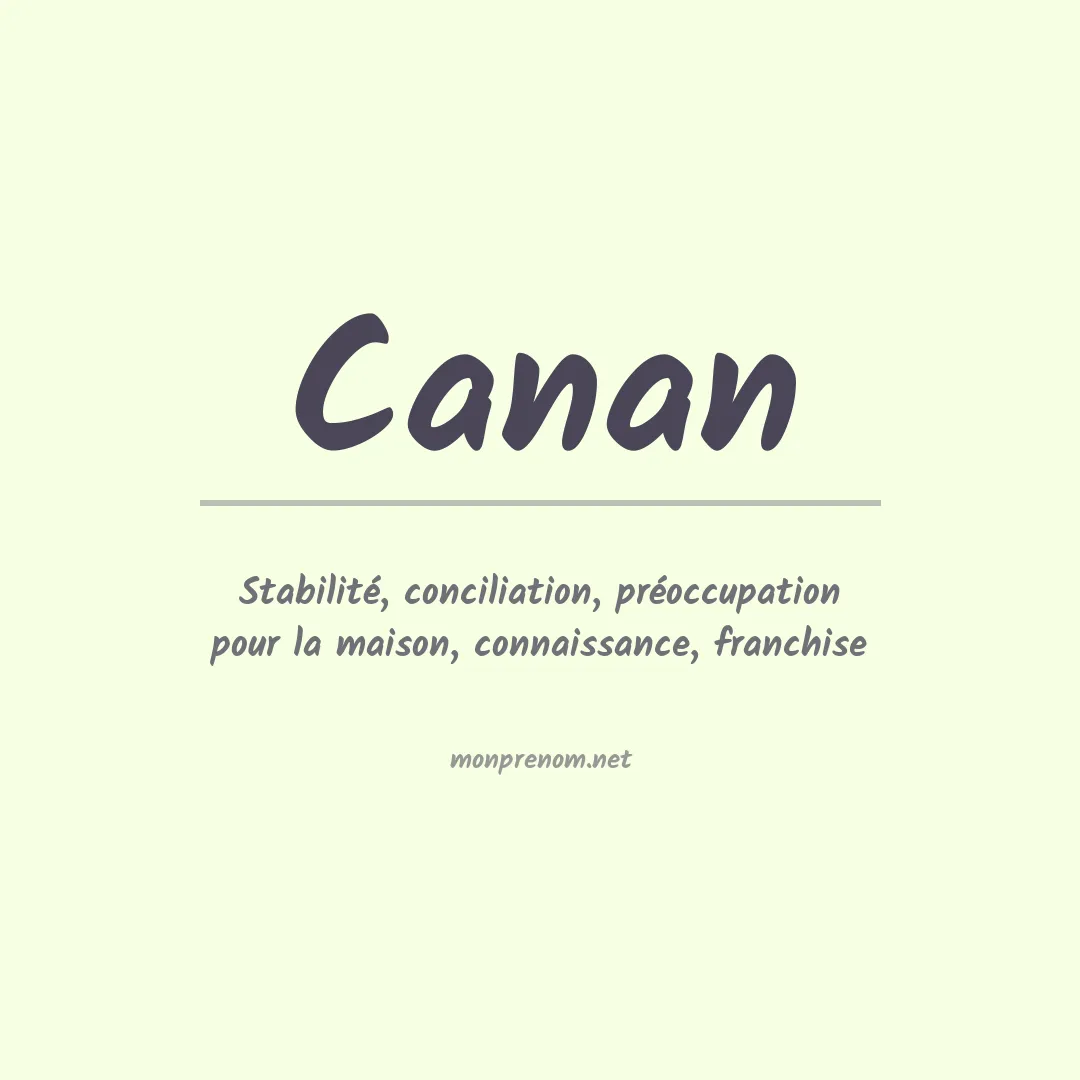 Prénom Canan