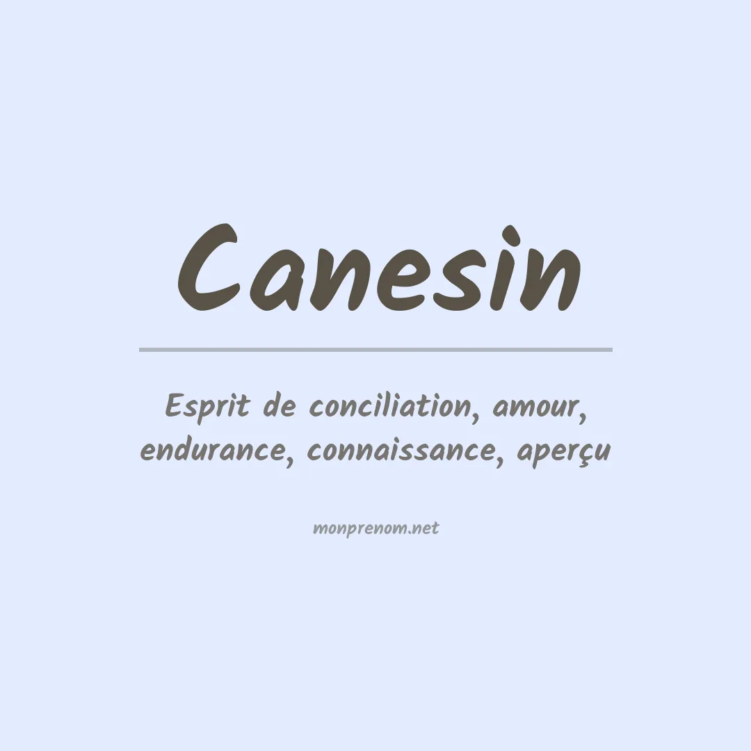 Signification du prénom Canesin